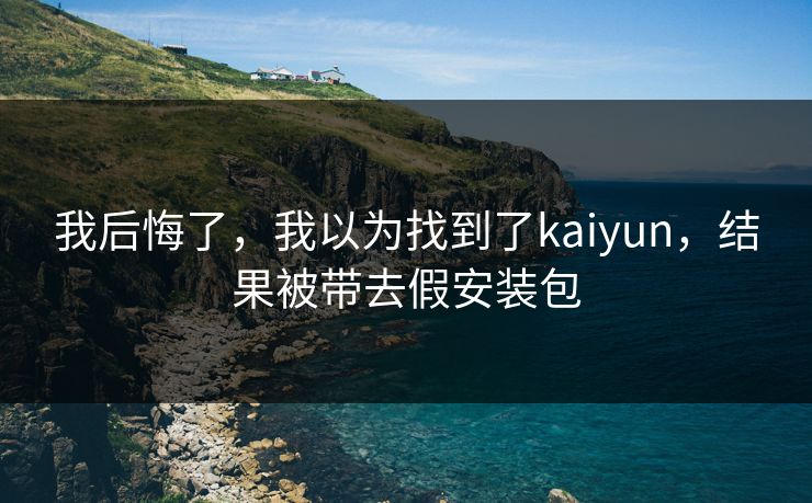 我后悔了，我以为找到了kaiyun，结果被带去假安装包
