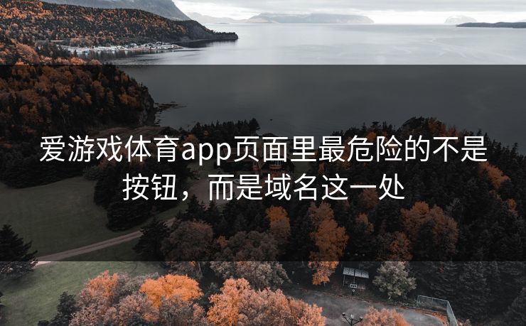 爱游戏体育app页面里最危险的不是按钮，而是域名这一处